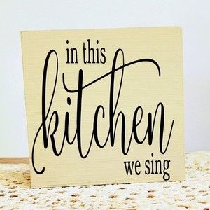 Handmade Tiered Tray Decor/Mini Wood Sign/In This Kitchen We Sing Home Decor